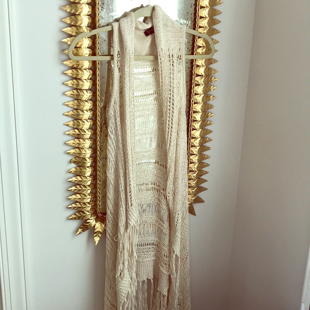 Crochet fringe vest